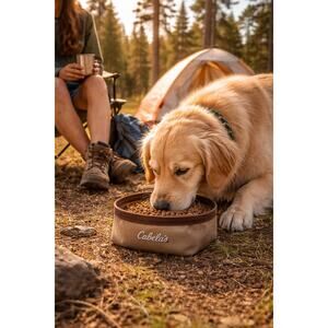 Cabela’s Portable Dog Food Bowl Collapsible Travel Camping Hiking Outdoors